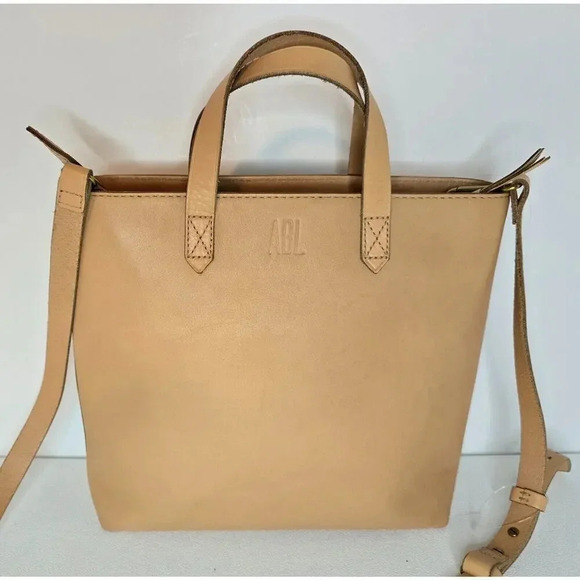 MADEWELL Transport Leather Tote Crossbody SMALL Bag Natural Monogram - Picture 2 of 12